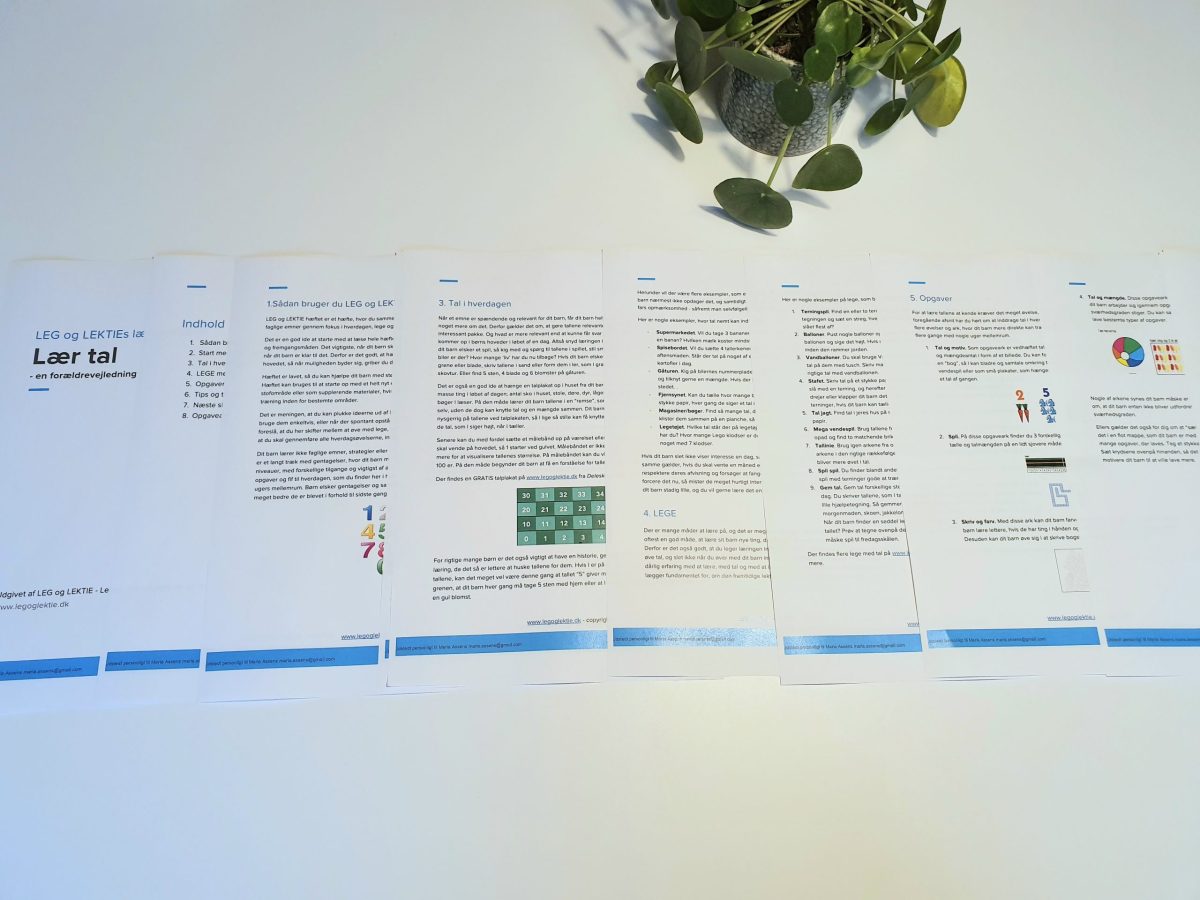 "Lær tal" hæfte -  opgaver og forældrevejledning  (Print selv) - Billede 3