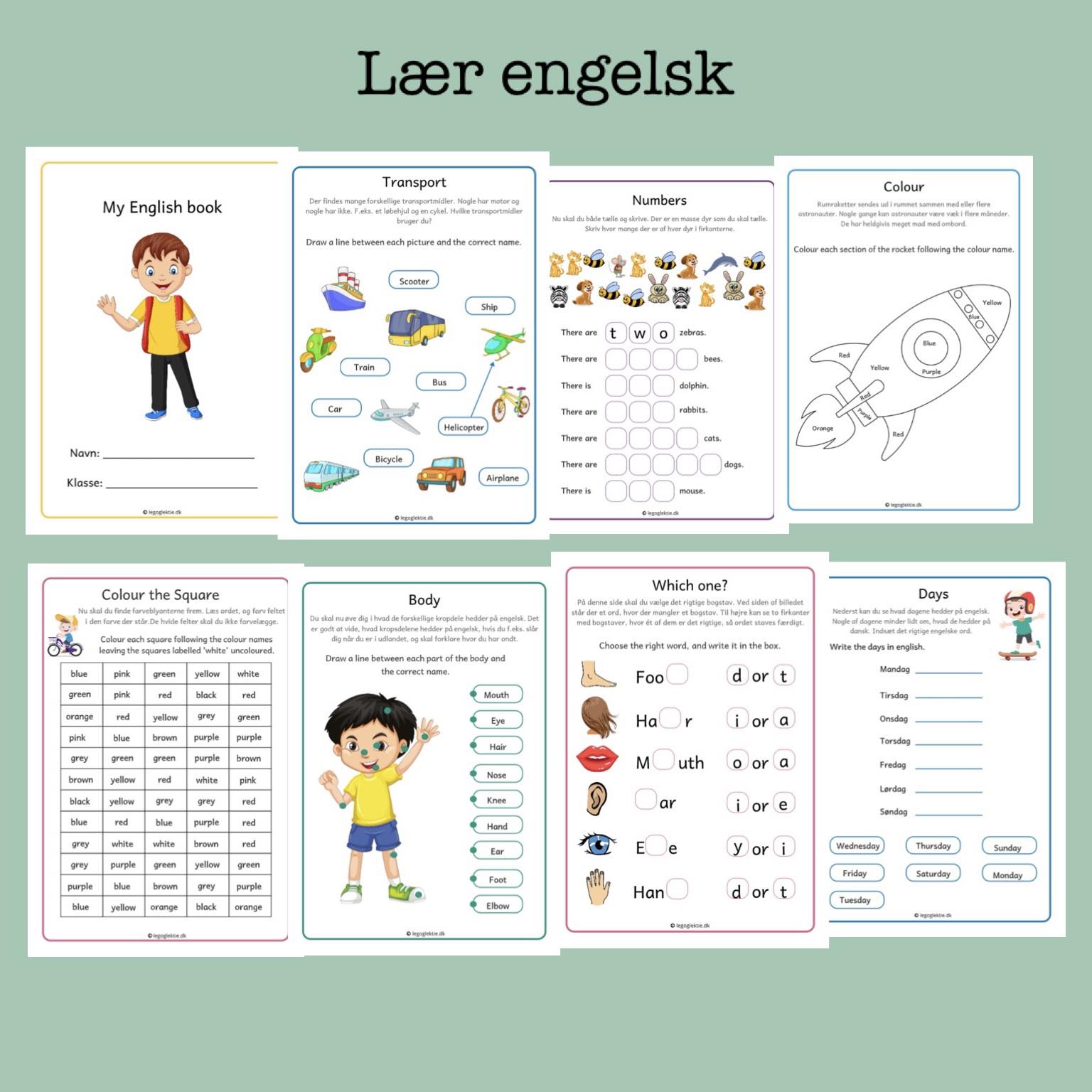 Se Lær engelsk opgavehæfte - begynderengelsk (Print selv) hos Leg og Lektie