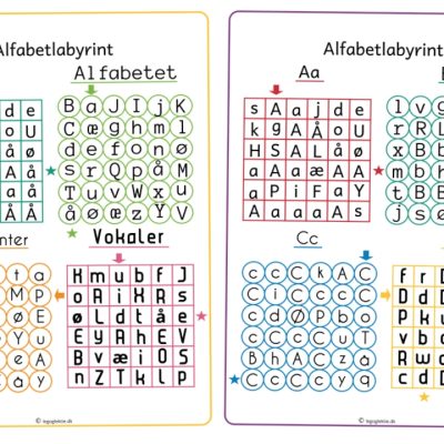 30 labyrinter med bogstaver  (Print selv)