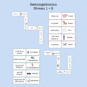 Læringsspil med sætningsdomino.