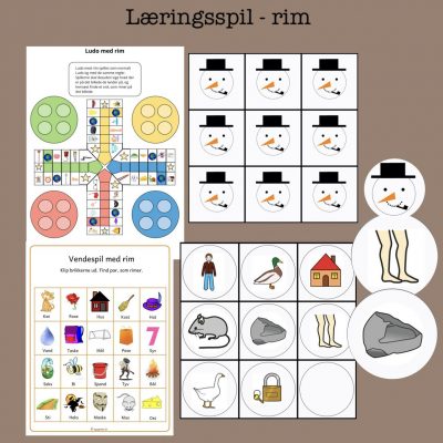 Læringsspil med rim  (Print selv)