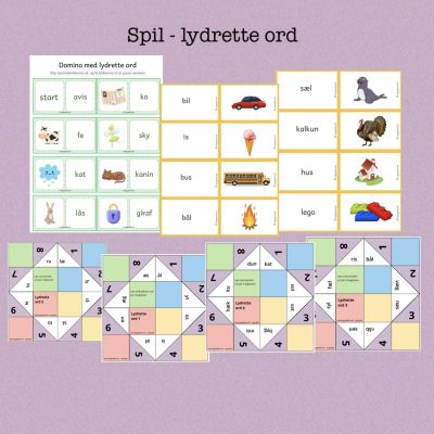 Vendespil med lydrette ord (Print selv)