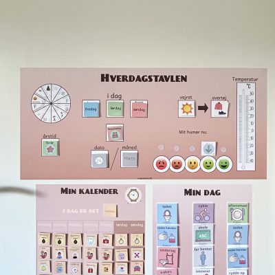 Hverdagstavle pakken - dato, vejr, tøj, årstid