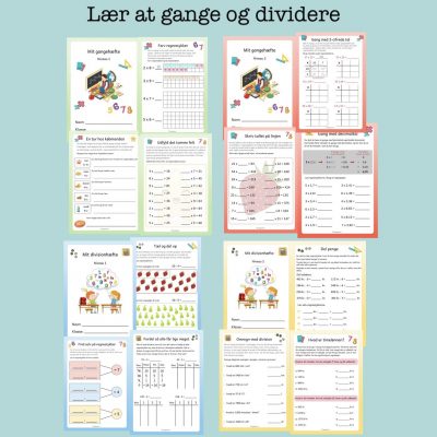 4 hæfter om gange og division - 2 niveauer (Print selv)