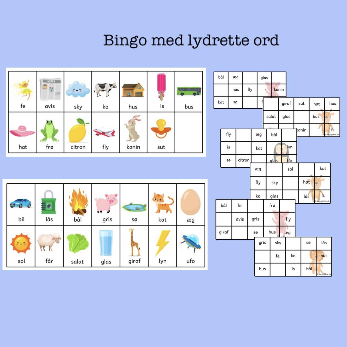 Billede af Bingo med lydrette ord