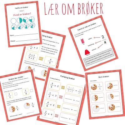 Lær om brøker - hæfte (Print selv)
