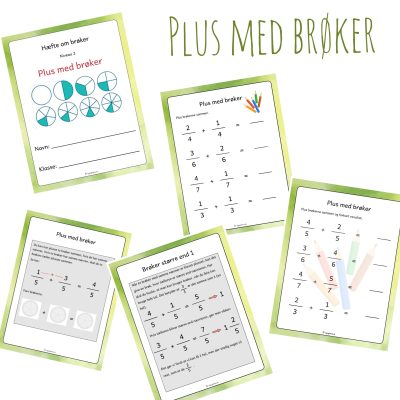Opgavehæfter om brøker - matematik mellemtrin (Print selv)