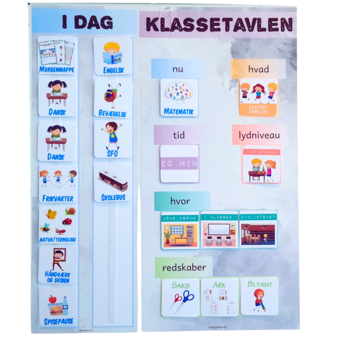 Piktogrammer til klassen - 5 klassetavler med struktur - Billede 2