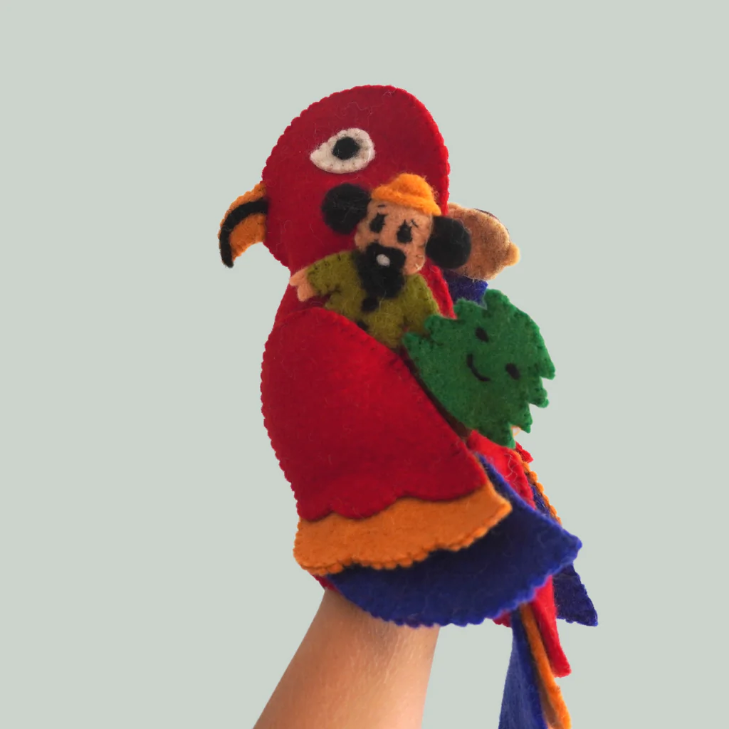 Billede af Fingerdukker "Jeg er en papegøje fra Amerika..."