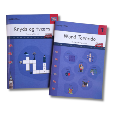 2 x engelskbøger - opgavebog og krydsord