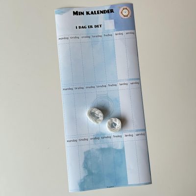 Kalender til børn (blå) - KUN plakat og velcro