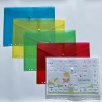 5 x plastikmapper med knaplukning - Billede 2