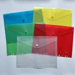 5 x plastikmapper med knaplukning - Billede 3