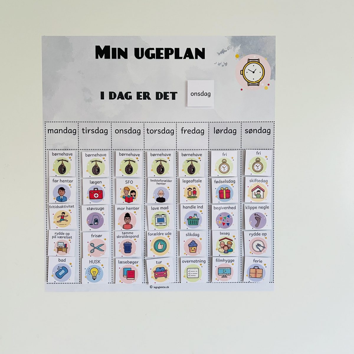 Min ugeplan grå - KUN plakat og velcro - Billede 2