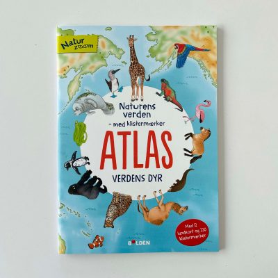 Atlas med verdens dyr til børn med 220 klistermærker.