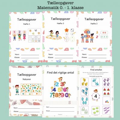 Tælleopgaver - matematik 0. - 1. klasse (Print selv)