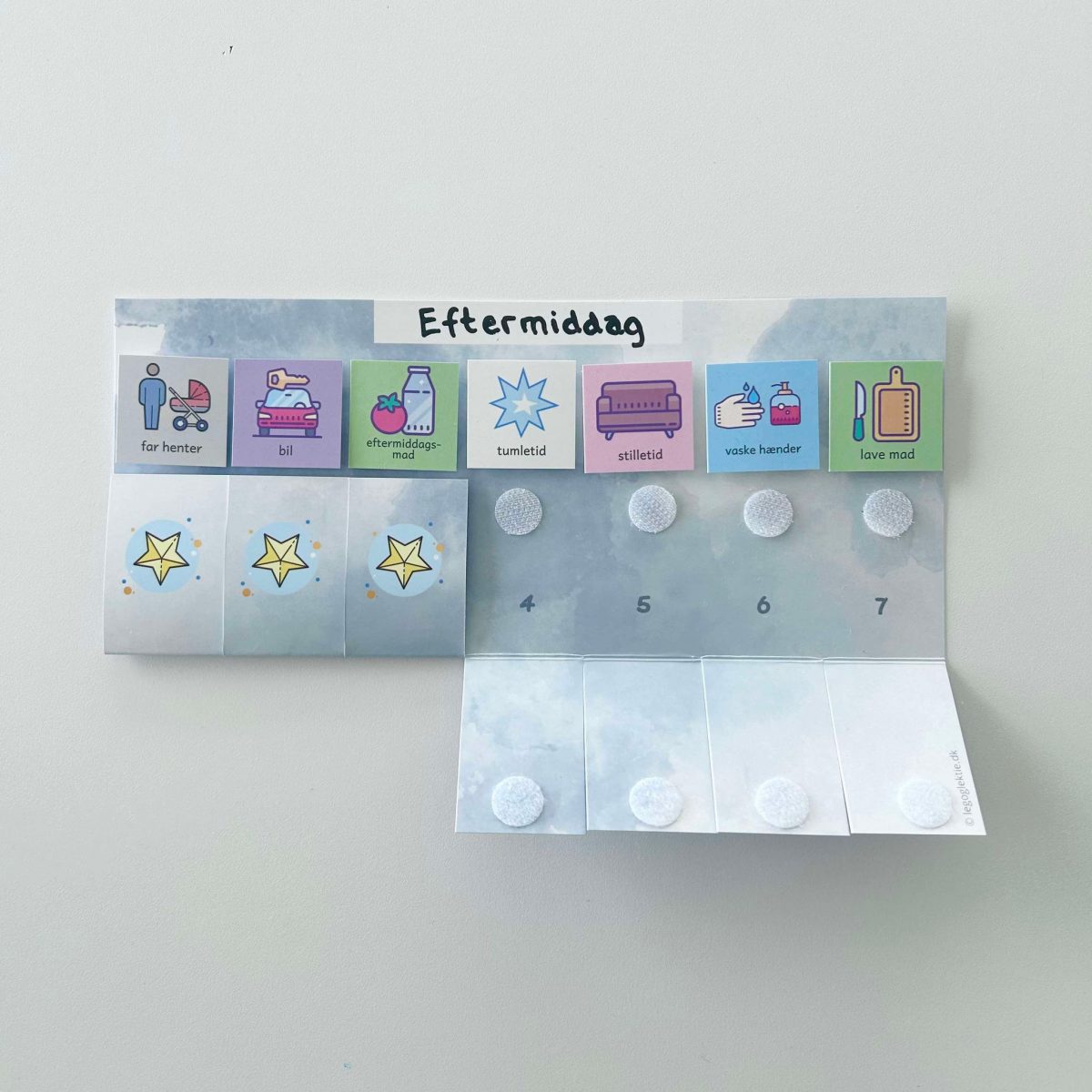 3 x grå rutineflapper - KUN rutineflapper + velcro - Billede 5