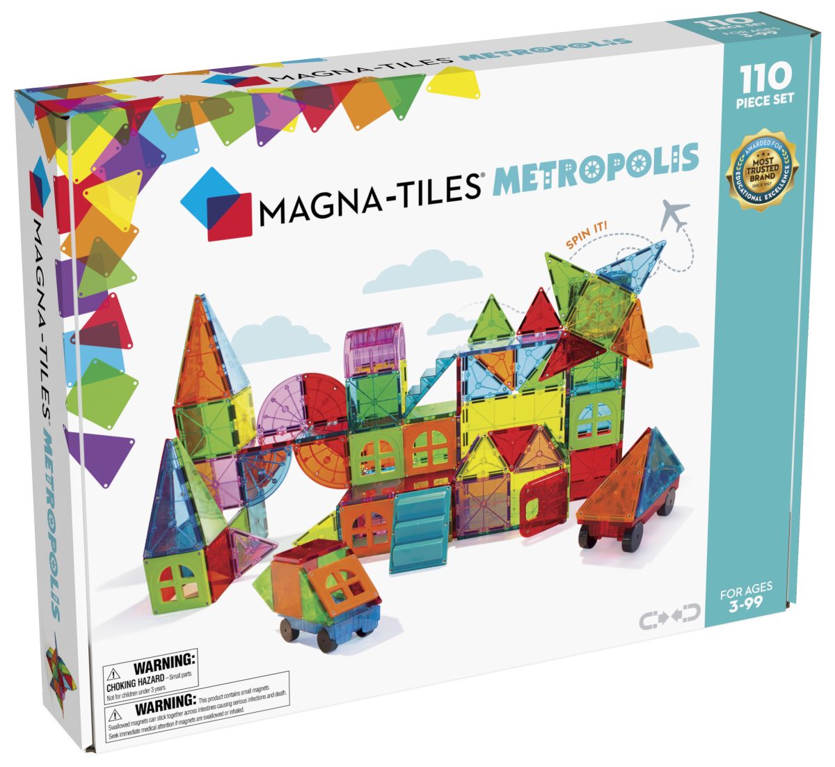 MAGNA-TILES magnetisk byggesæt 110 stk - Billede 2