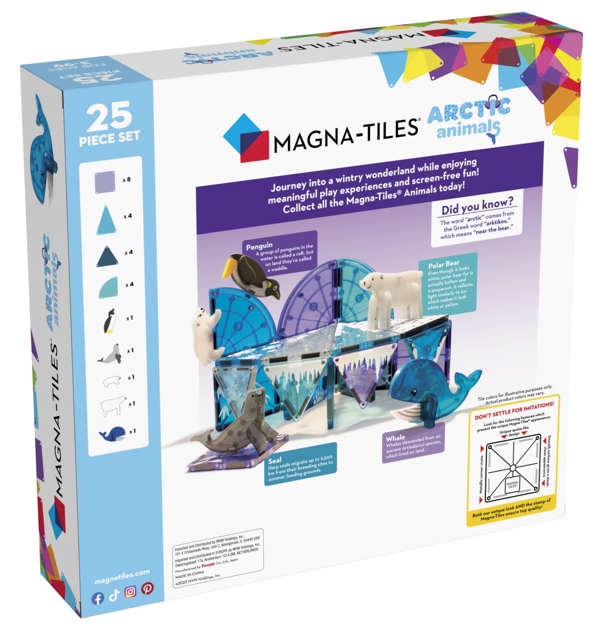 MAGNA-TILES med arktiske dyr 25 stk - Billede 2