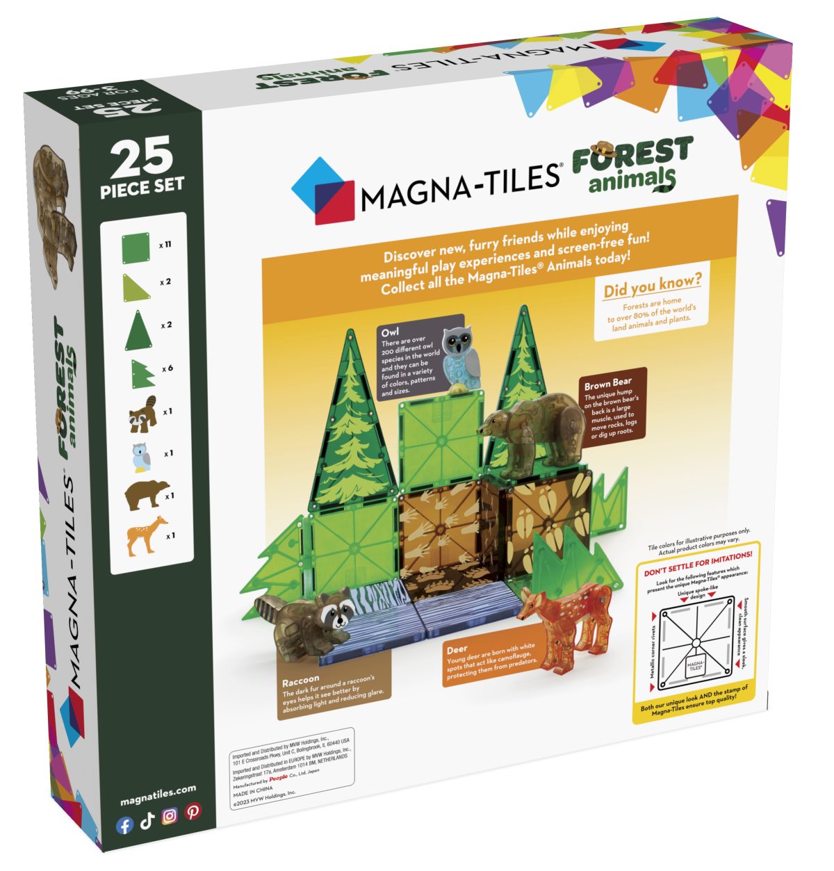 MAGNA-TILES med skovens dyr 25 stk - Billede 2