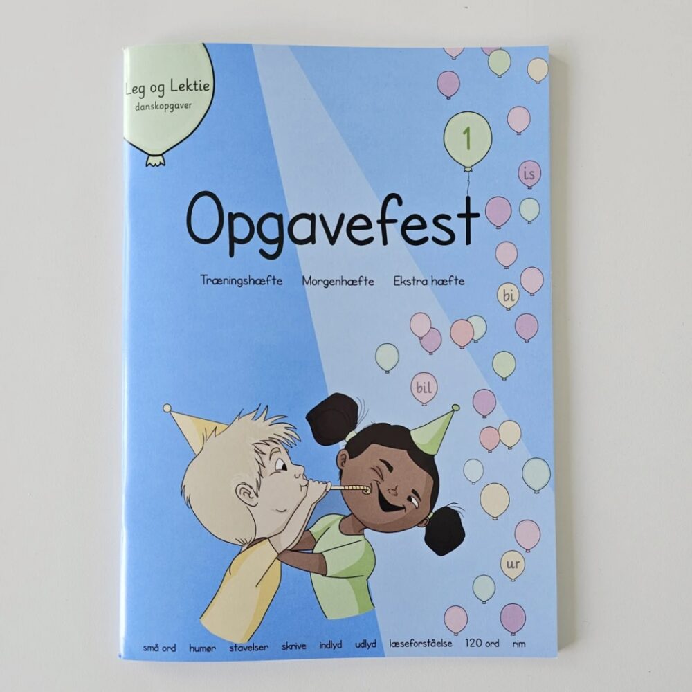 Opgavefest opgavehæfte bog dansk til 1. klasse.