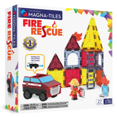 Magna-Tiles brandstation brandaktion, redningsaktion 27 pcs. Legetøj med magneter til børn.