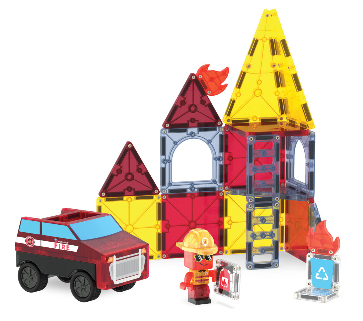MAGNA-TILES brand- og redningsaktion 27 stk - Billede 3